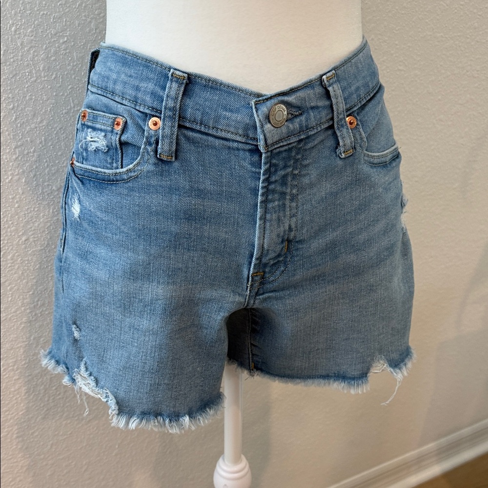 GAP Light Blue Distressed Denim Shorts